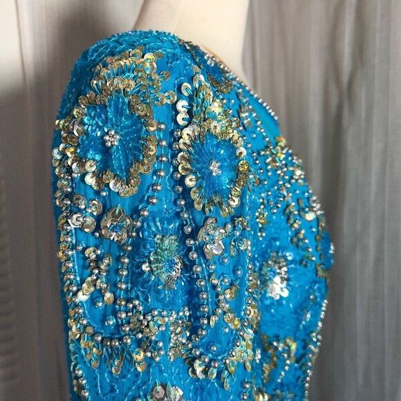 Laurence Kazar | Women’s | Dresses | Petite L |  Vintage Baby Blue Cocktail Dres - Picture 7 of 7